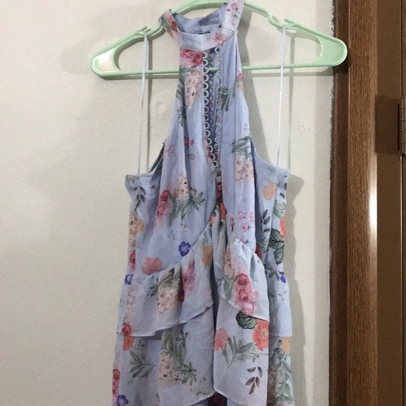 Express | Floral Print Tiered Fit And Flare Dress - Picture 4 of 5